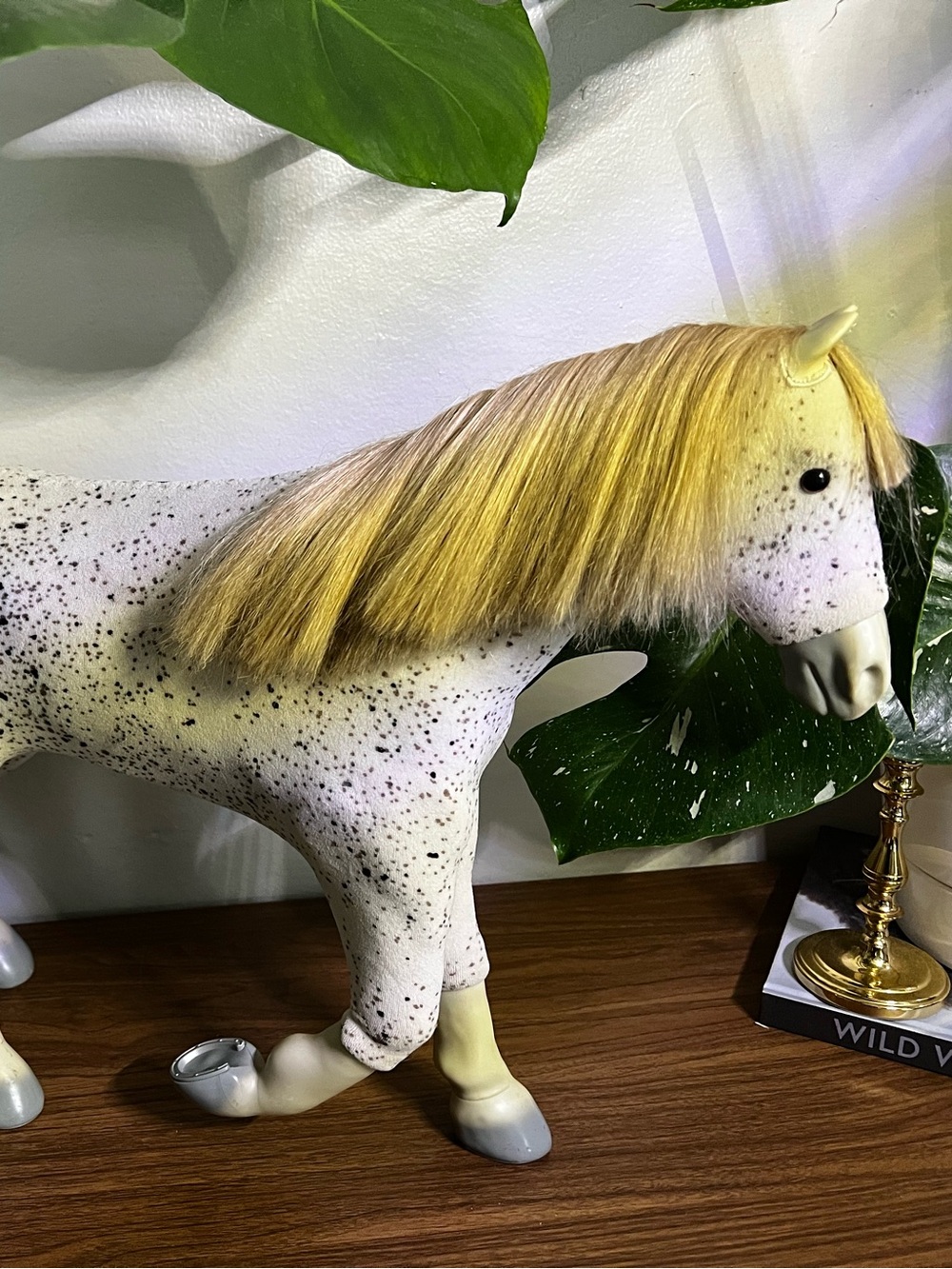 American Girl White Speckled Horse with Blonde Mane and Tail